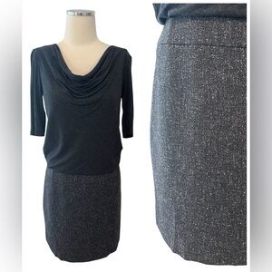 ANN Taylor Cowl Neck Textured Botton Dress Sz S